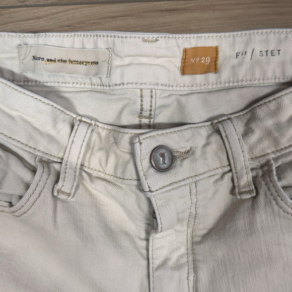 Anthropologie d'Acro and the Buttercup Fit Stet Ivory Wash Denim Jeans 29 - Picture 3 of 5